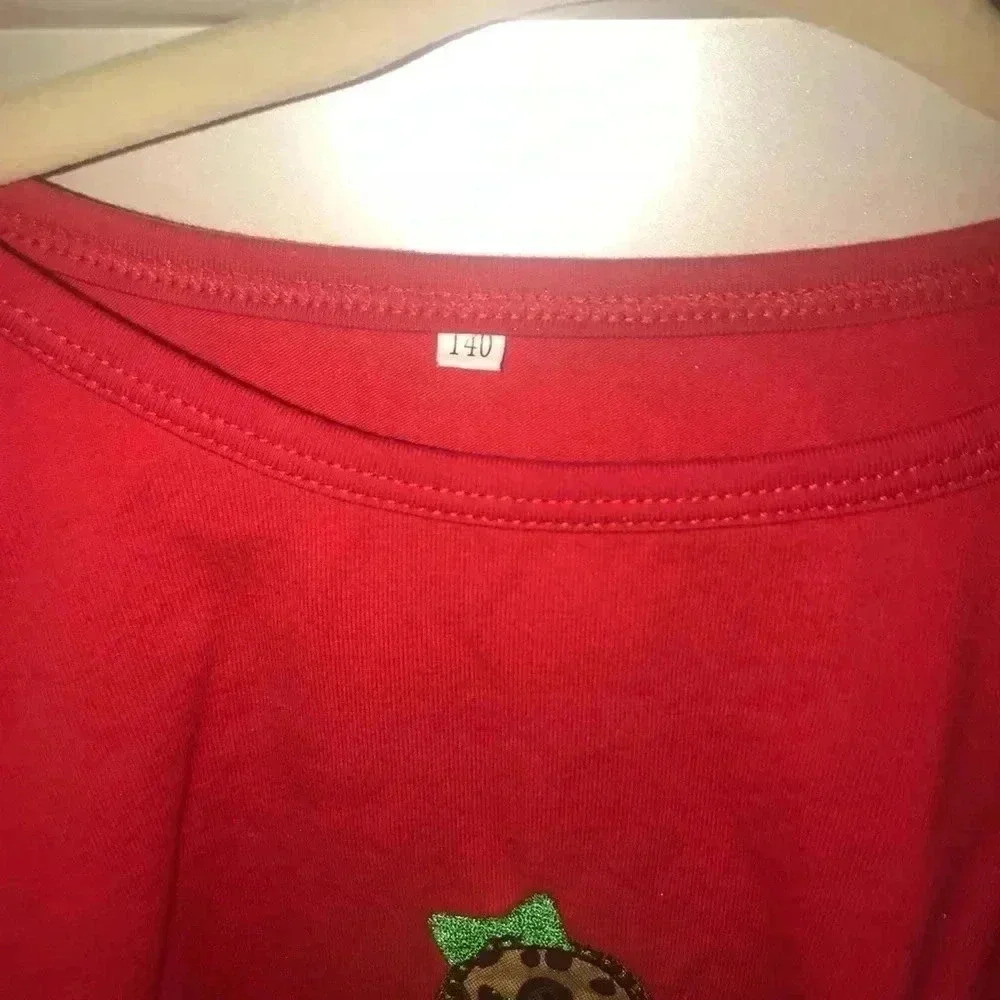 GIRLS GINGERBREAD PERSON SHIRT SIZE 140 EUC - Picture 2 of 6